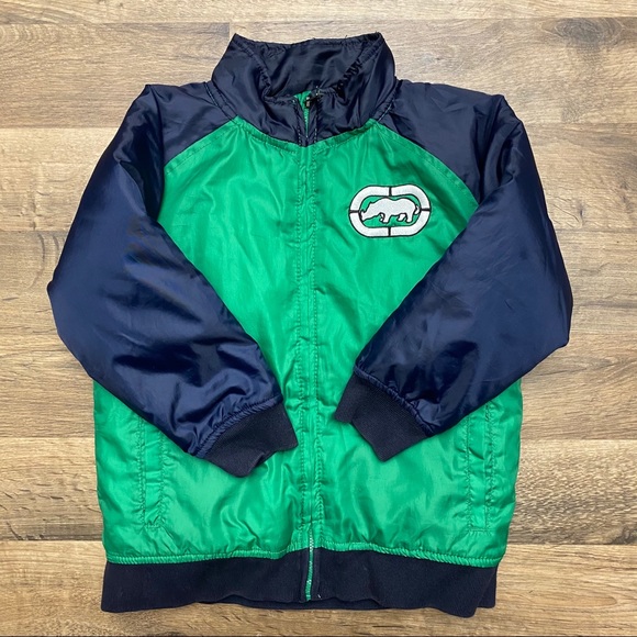 Ecko Unlimited Green & Navy Puffer Jacket Size 4T